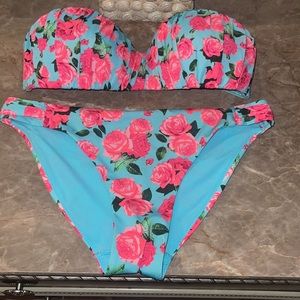 H&M floral two piece swim suit